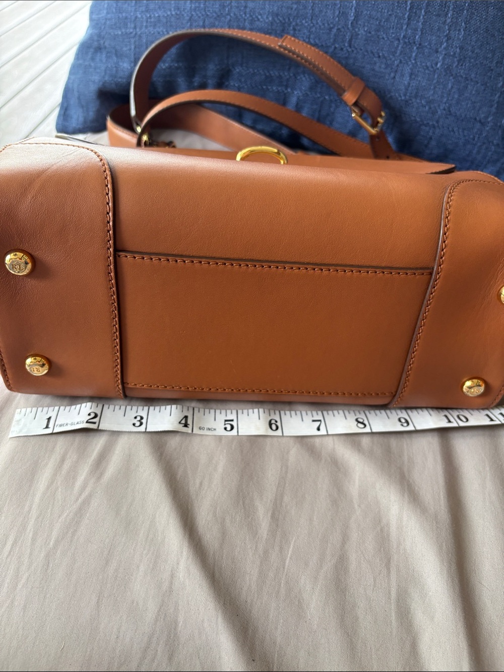 Ralph Lauren Tiffen Calfskin Leather Top-Handle/Shoulder Convertible Adjustable - Picture 9 of 15